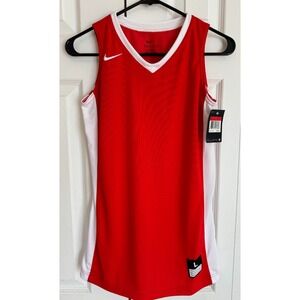 NEW Nike Fastbreak Stock Basketball Jersey Red White Girls Size Large 683337-658
